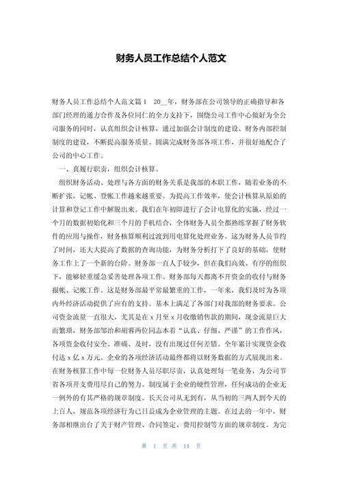 资金核算岗位工作总结_个人财务工作总结范文集锦_财务管理制度建设