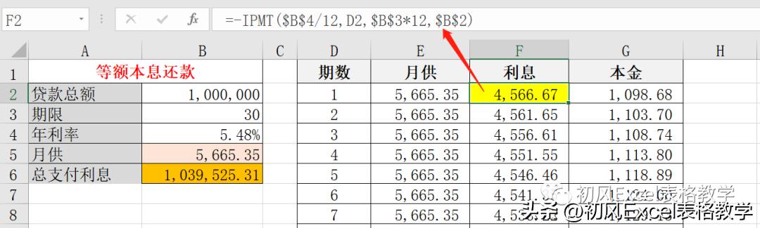 CUMIPMT计算总利息_Excel房贷月供函数_房贷款利率计算器2025