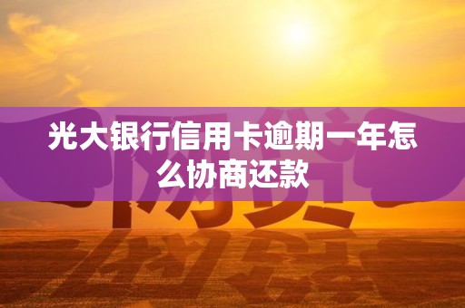 光大银行信用卡逾期一年怎么协商还款