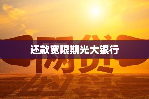 还款宽限期光大银行