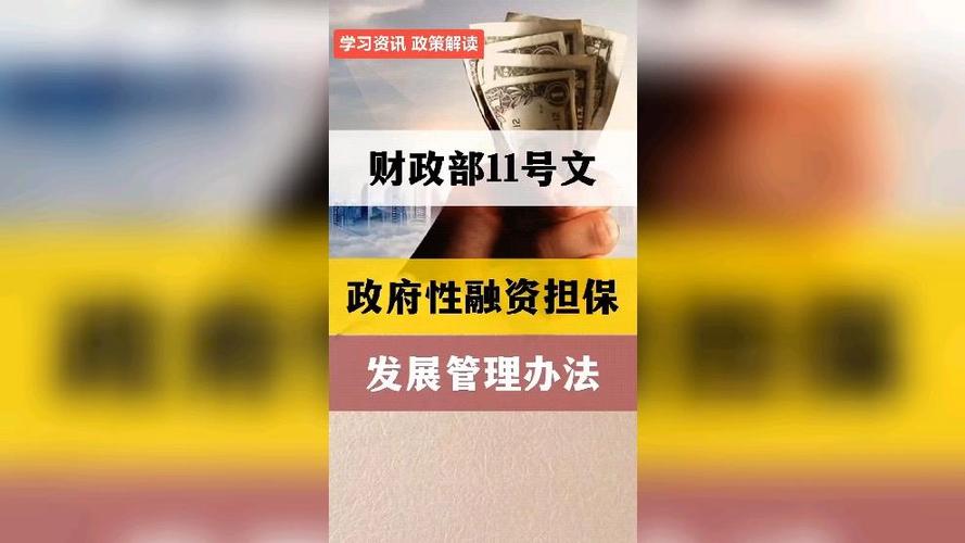 财政部等六部门印发政府性融资担保发展管理办法 3月1日起施行
