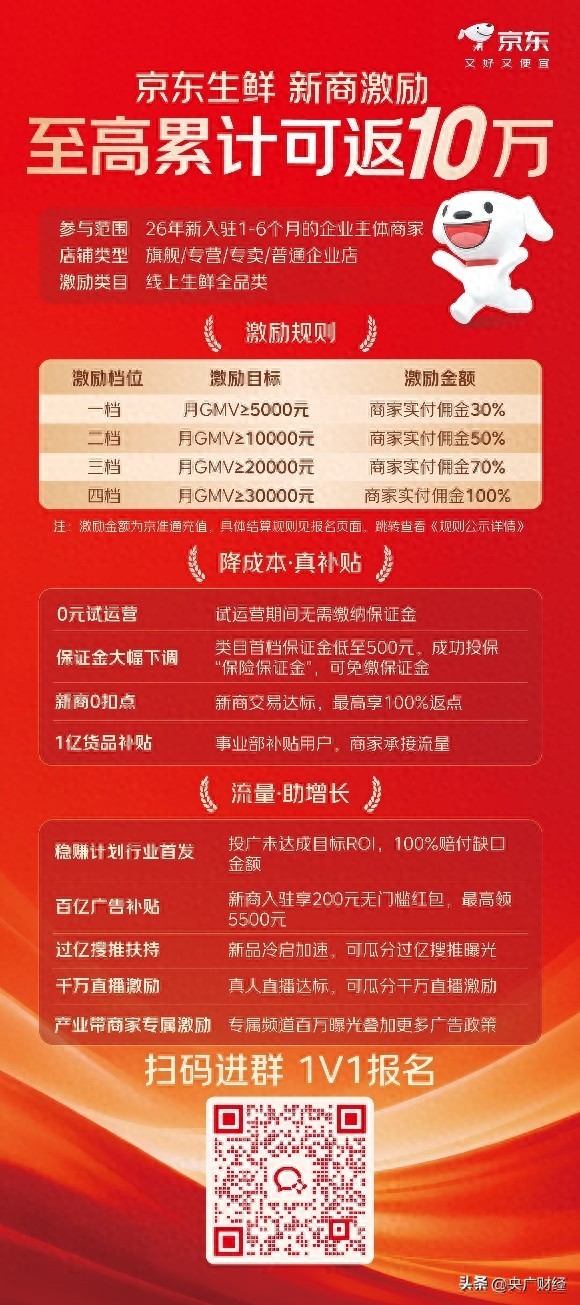 京东生鲜提现收费吗？新商家0元试运营，佣金返还